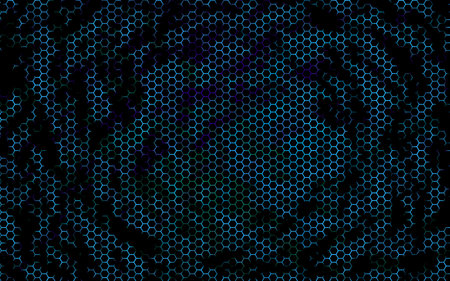 Honeycomb on a blue green background. Perspective view on polygon look like honeycomb. Isometric...