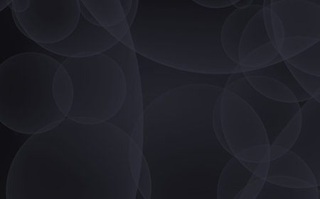 Abstract black background. Backdrop with dark transparent bubbles. 3D illustration