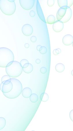 Light blue colored background with purple bubbles. Wallpaper, texture purple balloons. 3D illustrationの写真素材