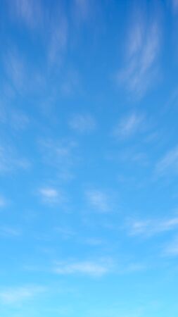Blue sky background with white clouds. Cumulus white clouds in the clear blue sky in the morning. 3D illustrationの写真素材