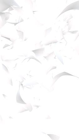 Flying sheets of paper isolated on white background. Abstract money is flying in the air. Vertical orientation. 3D illustrationの写真素材