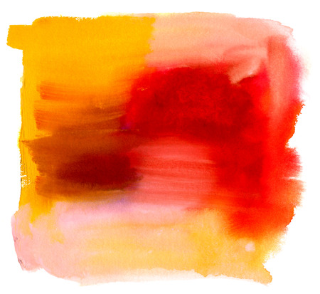 An abstract artistic bright yellow and red watercolor background texture with brush strokesの写真素材