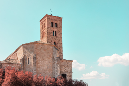 Santa Maria church in Buitrago de Lozoya in Spainの写真素材