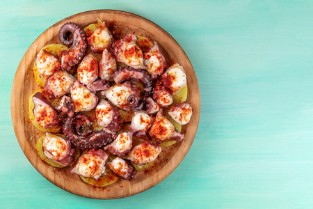 Pulpo a la gallega, traditional Spanish Galician dishの写真素材