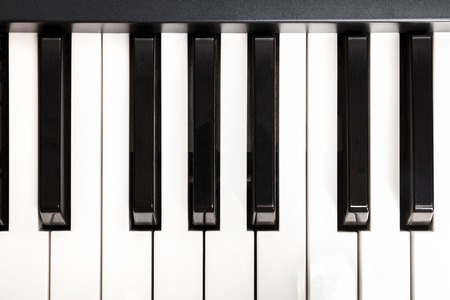 Overhead photo of piano keysの写真素材