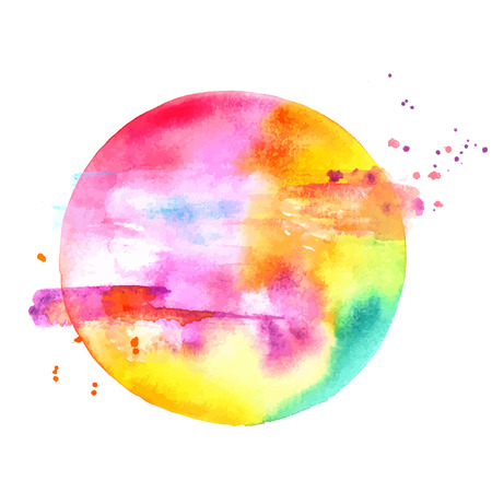 An abstract artistic colorful watercolor background texture with paint splashes, a vector drawing with a place for text .のイラスト素材