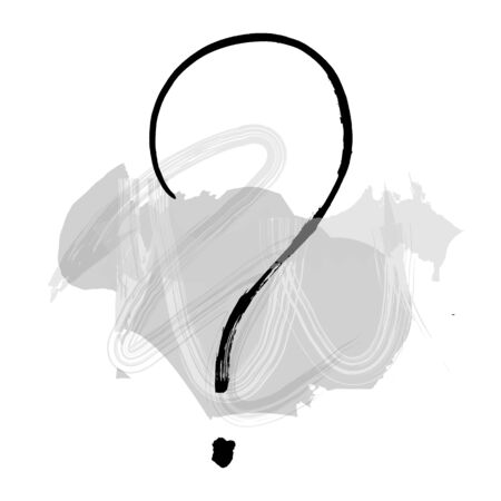 Vector question mark, hand drawn in ink with watercolor brush strokes, the concept of FAQのイラスト素材