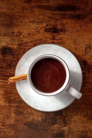 Hot chocolate in a cup, shot from aboveの写真素材