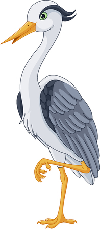 grey heronのイラスト素材