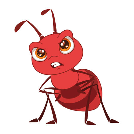 Little red ant is angry. Cartoon vector illustrationのイラスト素材