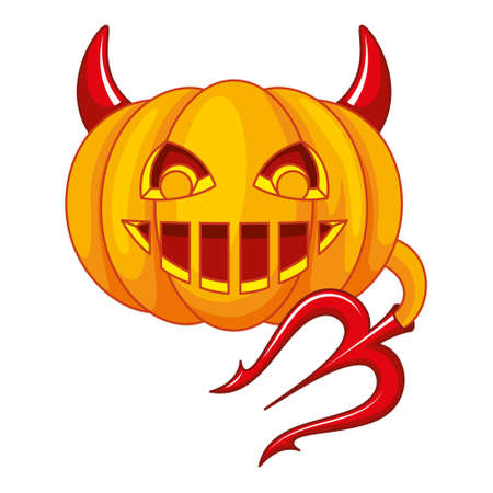 Pumpkin devil for Halloween. cartoon vector illustrationのイラスト素材