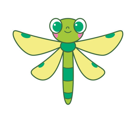 Cute Dragonfly Cartoon Vector Illustrationのイラスト素材