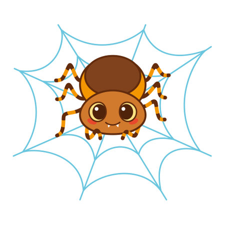 Cute Spider Cartoon Vector Illustrationのイラスト素材
