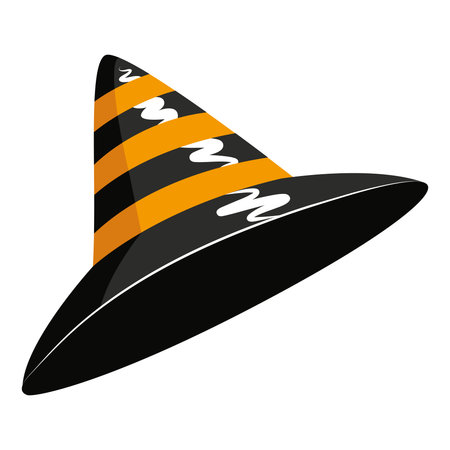 Vector flat illustration of cartoon Halloween witch hat iconのイラスト素材