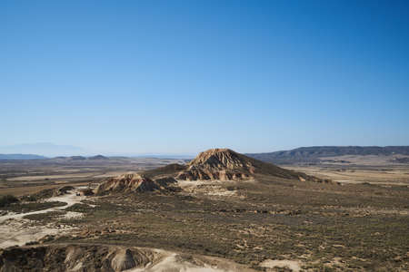 the desert of the Bardenas Reales in the Spanish province of Navarreの写真素材