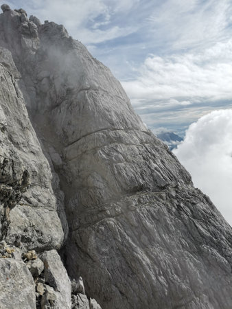 watzmann mountain ridge climbingの写真素材