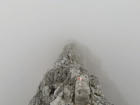 watzmann mountain ridge climbingの写真素材