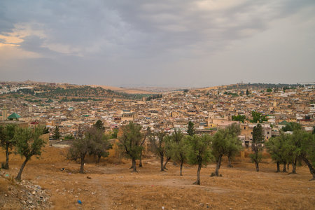 Old town, Medina of Fes in Morocco, Africaの写真素材