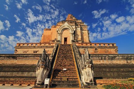 Wat Chedi Luang, Chiang Mai province, Thailandの写真素材
