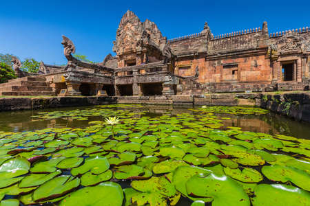sand stone castle, phanomrung in Buriram province, Thailand  Religious buildings constructed by the ancient Khmer art  の写真素材