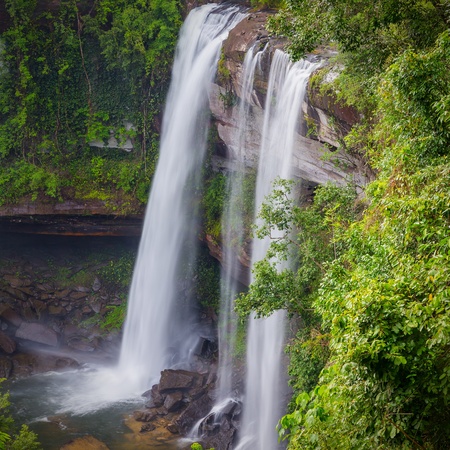 Deep Forest beautiful waterfall at Huai Luang Waterfall in Ubon Ratchathani, Thailand の写真素材