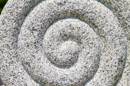 Granite carved spiral patternの写真素材