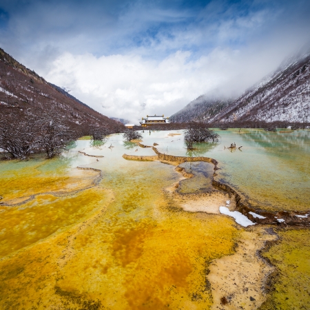 Beautiful Clear Water in Huanglong , China. の写真素材