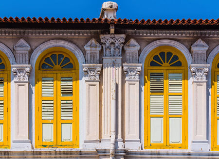 Restored Old Shop House In Little Indiaの写真素材