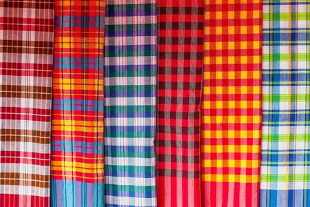 Striped loincloth fabric backgroundの写真素材