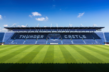 Buriram,Thailand - September 6, 2015: i-mobile Stadium on September 6, 2015.The i-mobile Stadium is the largest football stadium in Thailand.のeditorial素材