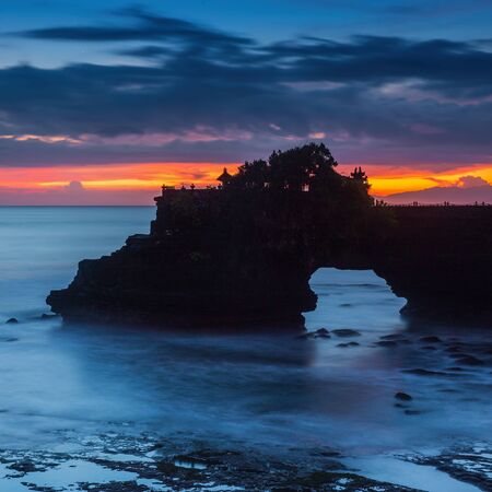 Sunset at Batu Bolong & Tanah Lot - Bali, Indonesiaの写真素材