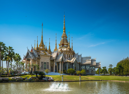 The beautiful temple at Wat Luang Phor Tor in Korat,Nakhonratchasima province,Thailandの写真素材
