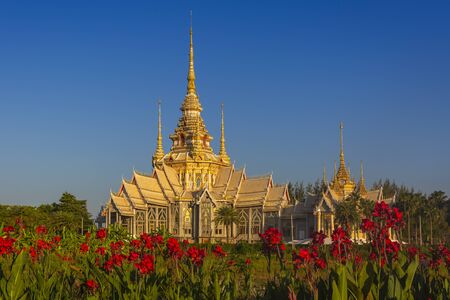 The beautiful temple at Wat Luang Phor Tor in Korat,Nakhonratchasima province,Thailandの写真素材