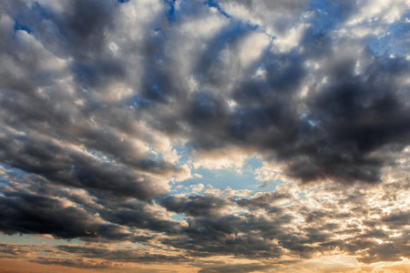 sunset clouds blue pink.