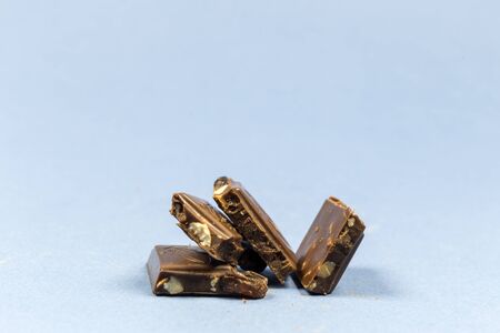 pieces of chocolate with nuts.の写真素材