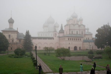 Church of the Resurrection of the Rostov Kremlin. Fog.の写真素材