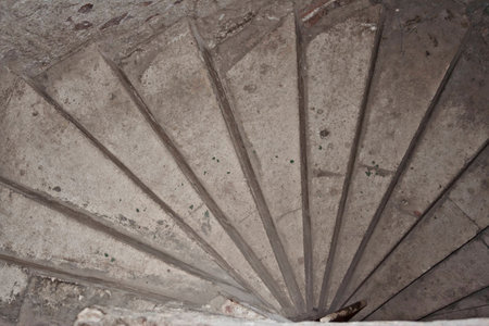 Ladder on a belfry of the medieval monastery of the city of Uglich.