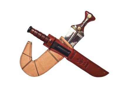 The fighting American dagger was crossed to a dzhambiya a fighting dagger of Arabs.