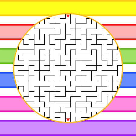 Abstract round maze. A simple flat vector illustration isolated on a colored backgroundのイラスト素材