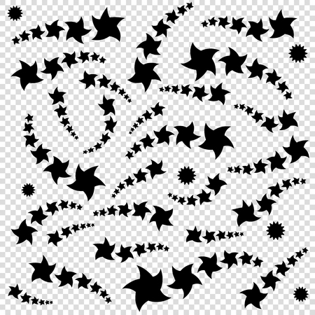 A set of stars. Abstract Fantastic Silhouettes. A simple flat vector illustration isolated on a transparent backgroundのイラスト素材