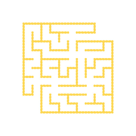 A colored square labyrinth with an entrance and an exit. Simple flat vector illustration isolated on white background. With a place for your drawings.のイラスト素材