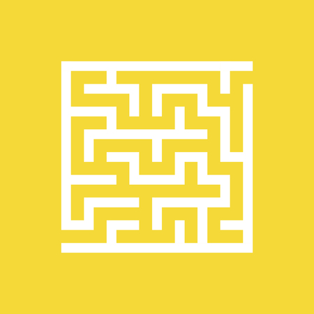 Abstract square maze. Game for kids. Puzzle for children. One entrance, one exit. Labyrinth conundrum. Flat vector illustration isolated on color background.のイラスト素材
