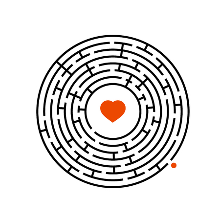 Abstract round maze. Game for kids. Puzzle for children. One entrance, one exit. Labyrinth conundrum. Flat vector illustrationのイラスト素材