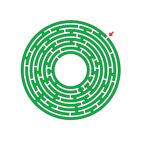 Abstract round maze. Game for kids. Puzzle for children. Labyrinth conundrum. Flat vector illustration isolated on white background. With place for your imageのイラスト素材