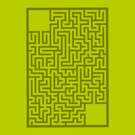 Abstract rectangular maze. Game for kids. Puzzle for children. Labyrinth conundrum. Flat vector illustration isolated on color background. With place for your imageのイラスト素材