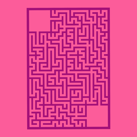 Abstract rectangular maze. Game for kids. Puzzle for children. Labyrinth conundrum. Flat vector illustration isolated on color background. With place for your imageのイラスト素材