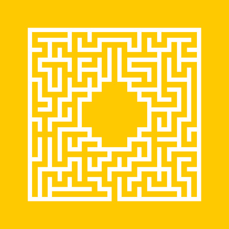 Abstract square maze. Game for kids. Puzzle for children. One entrance, one exit. Labyrinth conundrum. Flat vector illustration isolated on color backgroundのイラスト素材