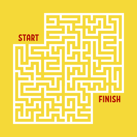 Abstract square maze. Game for kids. Puzzle for children. One entrance, one exit. Labyrinth conundrum. Flat vector illustration. With place for your imageのイラスト素材