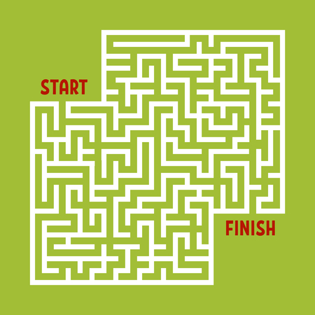 Abstract square maze. Game for kids. Puzzle for children. One entrance, one exit. Labyrinth conundrum. Flat vector illustration. With place for your imageのイラスト素材