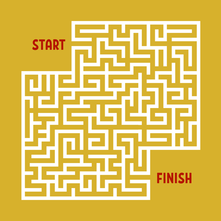 Abstract square maze. Game for kids. Puzzle for children. One entrance, one exit. Labyrinth conundrum. Flat vector illustration. With place for your imageのイラスト素材